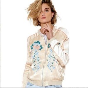 Blank NYC Silk Embroidered Bomber Jacket